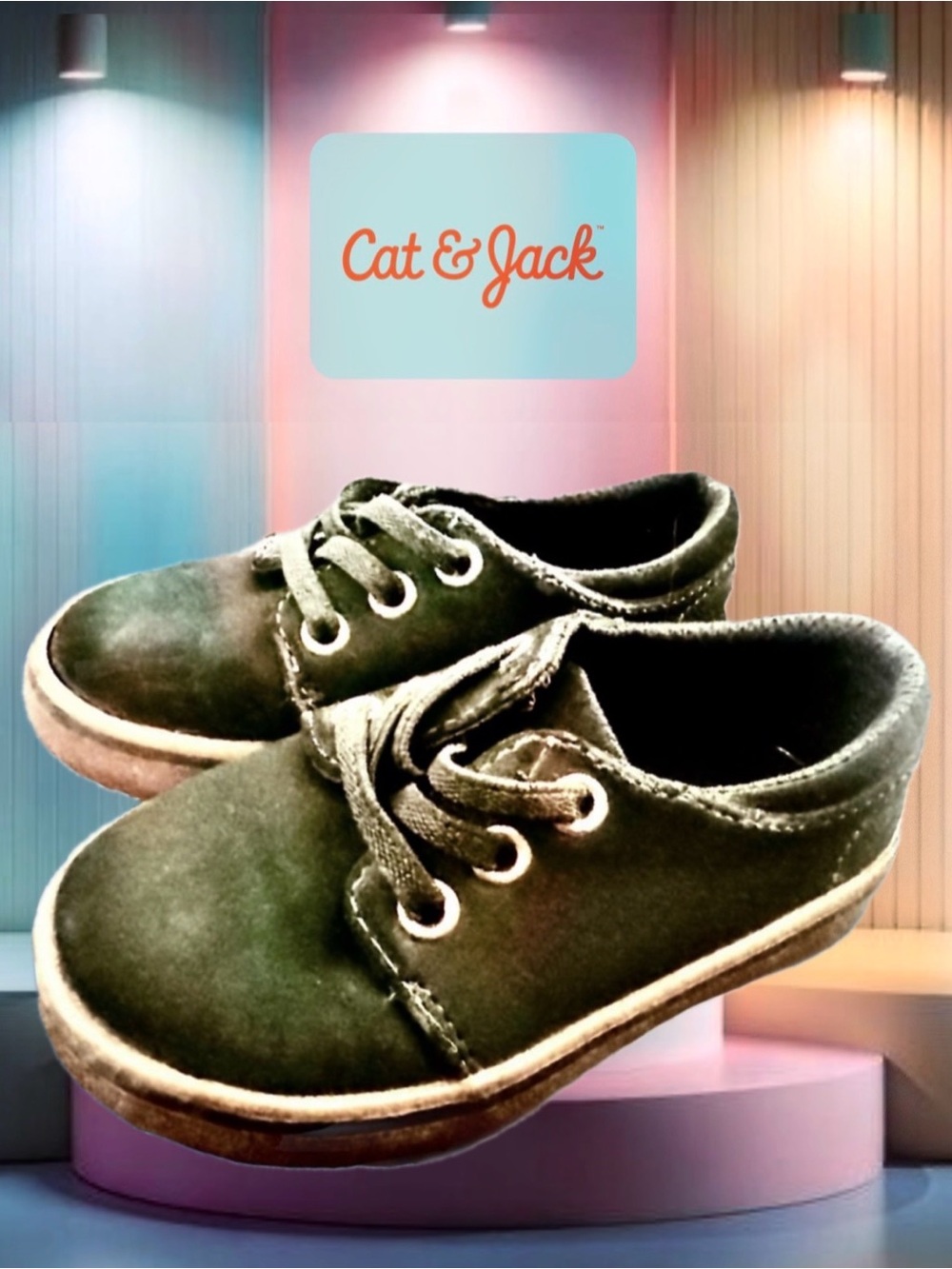 Cat & Jack Green Suede Kids Shoes